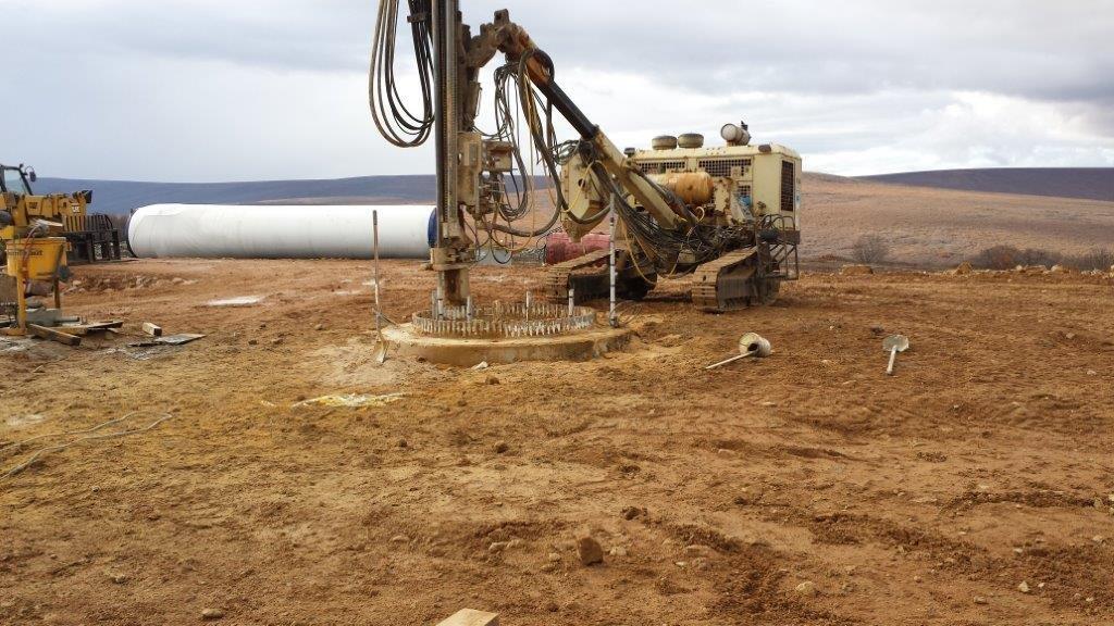 drilling through turbine base