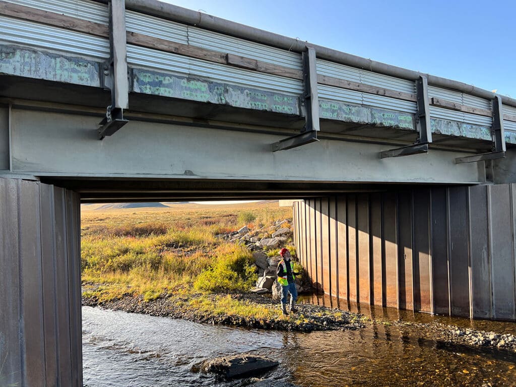 under a bridge