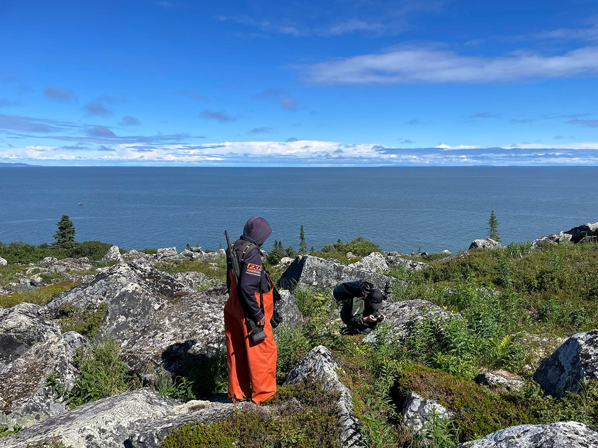 person on rocky terrain