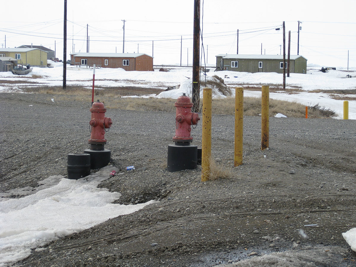 fire hydrants in the road